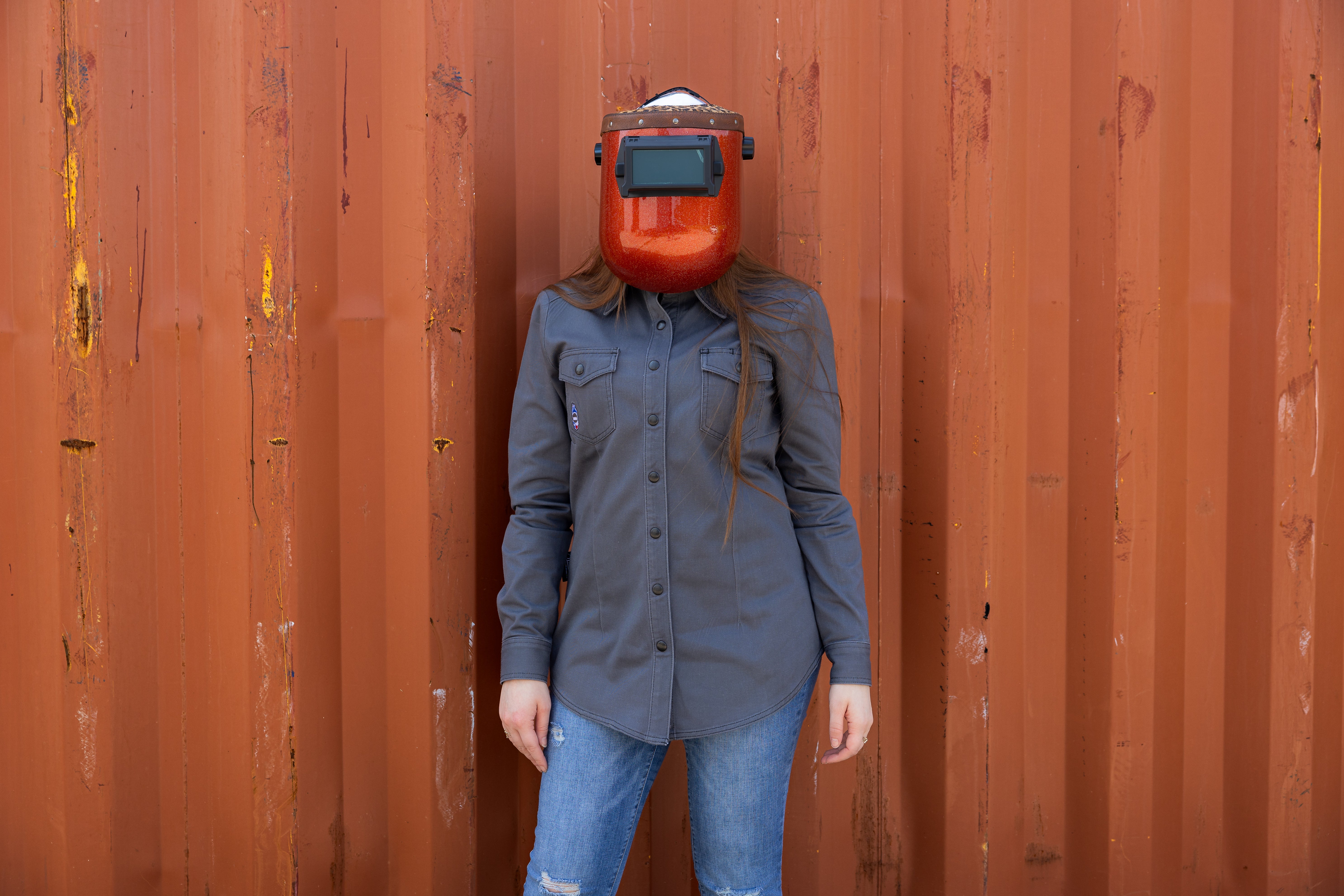 Outlaw Leather - Up in Smoke FR Woman Welding Shirt - Gray (Copy)